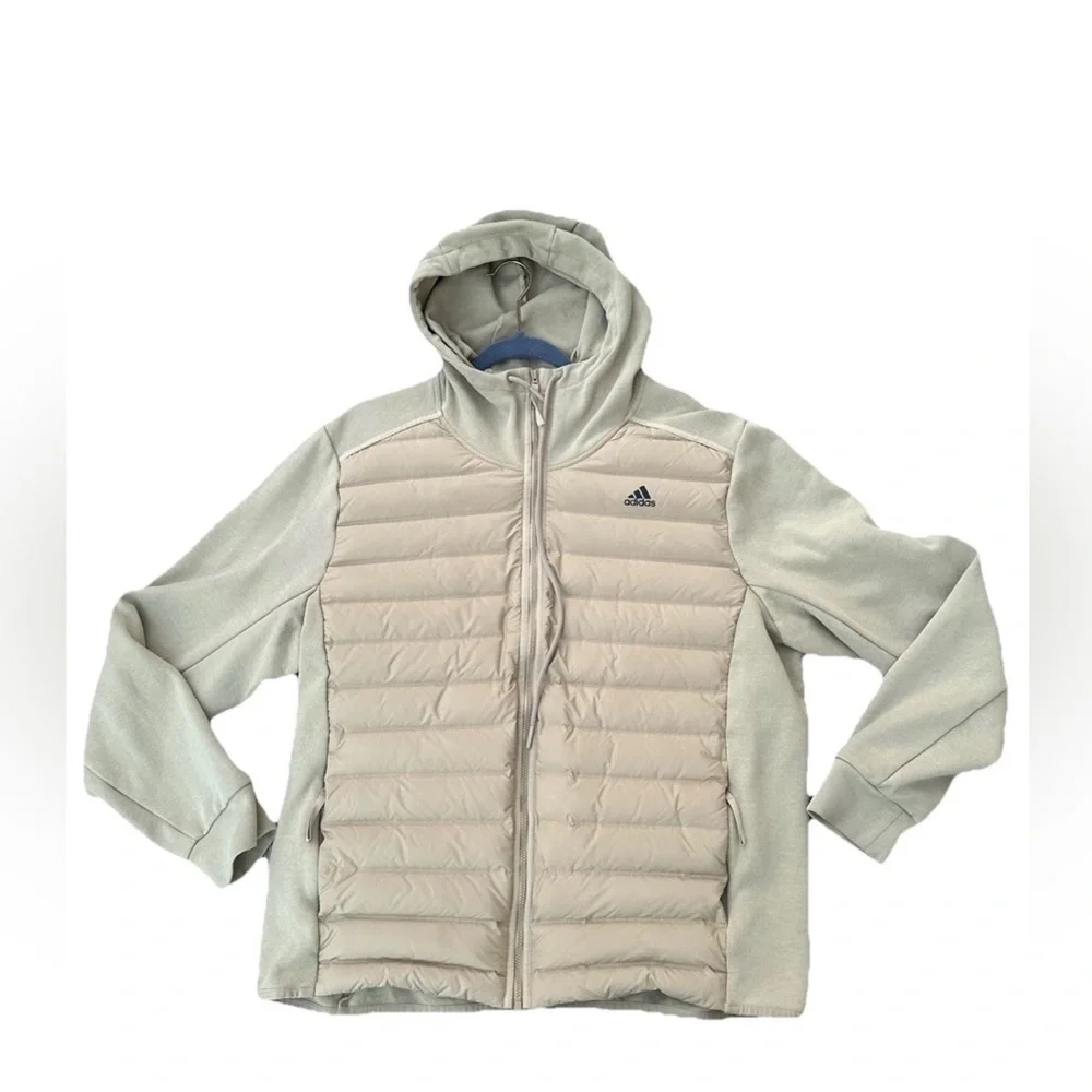Adidas Men’s Varilite Hybrid Jackets Tan Brown Sz XL - Picture 3 of 10